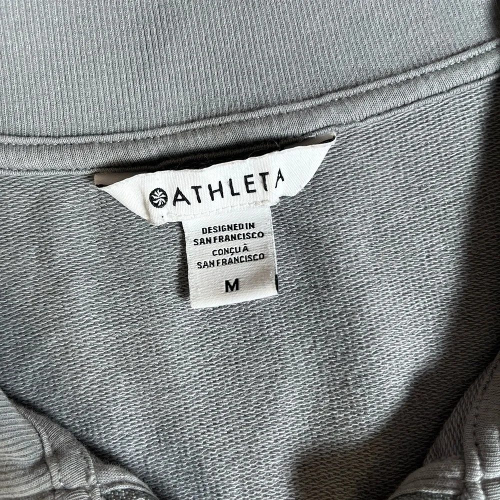 Athleta Women's M Gray Retroterry Romper Pockets Terry Knit Cotton - Picture 14 of 17